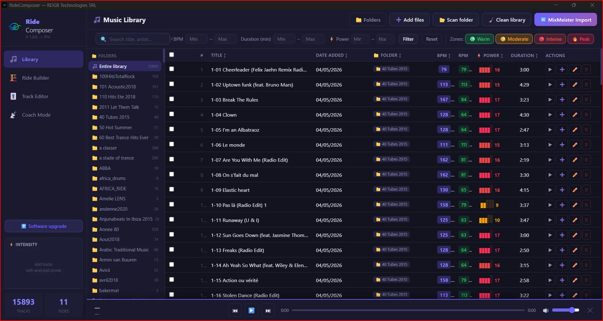Bibliothèque musicale intelligente — détection automatique du BPM et zones pédagogiques